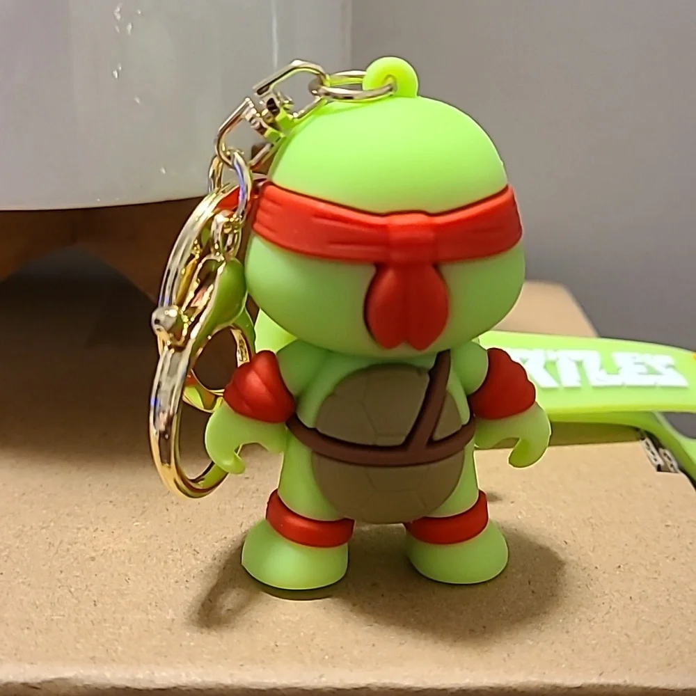 Unbranded Keychain Cartoon Turtle w/Red Mask Unisex Multi-Color NWOT School Work